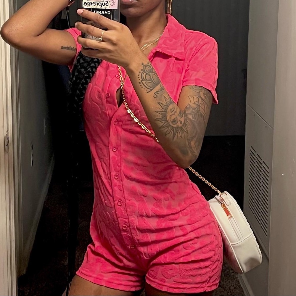 Pink Velvet Jumpsuit/Romper